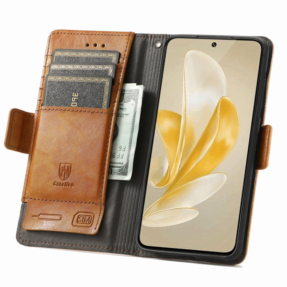 For vivo X100 Pro CaseNeo Splicing Dual Magnetic Buckle Leather Phone Case(Khaki)