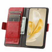 For vivo iQOO 12 Pro CaseNeo Splicing Dual Magnetic Buckle Leather Phone Case(Red)