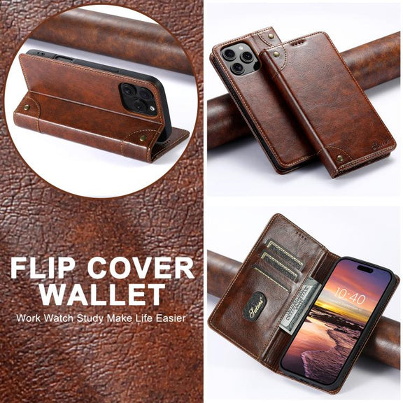 For iPhone 16e Suteni Baroque Calf Texture Buckle Wallet Leather Phone Case(Khaki)