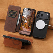For iPhone 16 Plus Suteni J06 Retro Matte Litchi Texture Leather MagSafe Phone Case(Brown)