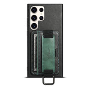 For Samsung Galaxy S24 Ultra 5G Suteni H13 Card Wallet Wrist Strap Holder PU Phone Case(Black)