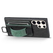 For Samsung Galaxy S24 Ultra 5G Suteni H13 Card Wallet Wrist Strap Holder PU Phone Case(Black)