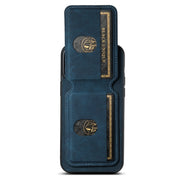For iPhone 15 Pro Max Suteni H02 Litchi Leather Card Wallet Stand Back Phone Case(Blue)