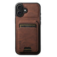 For iPhone 16 Suteni H02 Litchi Leather Card Wallet Stand Back Phone Case(Brown) - iPhone 16 Cases by Suteni | Online Shopping South Africa | PMC Jewellery | Buy Now Pay Later Mobicred