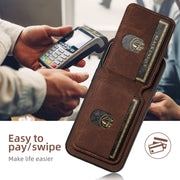 For iPhone 16 Suteni H02 Litchi Leather Card Wallet Stand Back Phone Case(Brown)