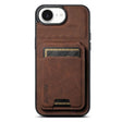For iPhone 16e Suteni H02 Litchi Leather Card Wallet Stand Back Phone Case(Brown) - iPhone 16e Cases by Suteni | Online Shopping South Africa | PMC TechLife | Buy Now Pay Later Mobicred