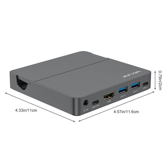 WAVLINK WL-UHP3D01 Portable Type-C Cell Phone Docking Station Multi-Port USB HUB Adapter(AU Plug)