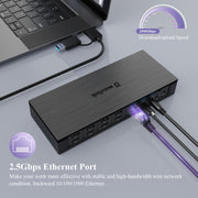 WAVLINK UG69PD10 1 to 4 Screens 4K/5K AV Transfer USB-C to HD Type-C Docking Station Hub, Plug:US Plug