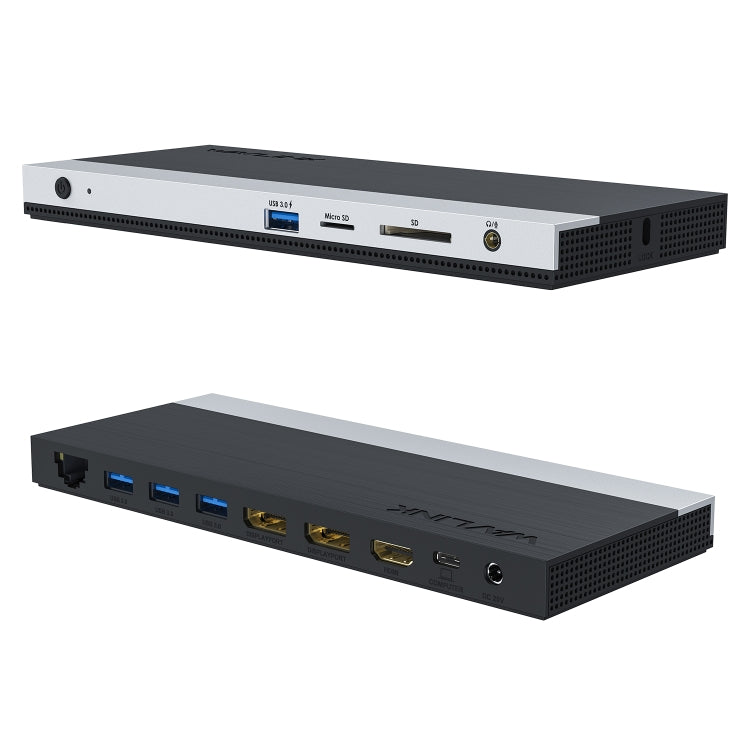 WAVLINK WL-UMD01 USB3.0 Splitter Docking Station Gigabit Ethernet / DP / HD Cable Converter(EU Plug)