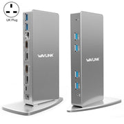 WAVLINK WL-UG69DK7 Laptops Type-C Universal Desktop Docking Station Aluminum Alloy HUB Adapter(UK Plug)