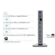 WAVLINK WL-UG69DK7 Laptops Type-C Universal Desktop Docking Station Aluminum Alloy HUB Adapter(US Plug)