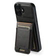 For iPhone 16 Suteni H03 Oil Wax Leather Wallet Stand Back Phone Case(Black) - free shipping - PMC Jewellery - Order now!