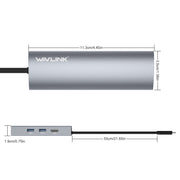 WAVLINK WL-UHP3408 USB HUB Adapter 4-in-1 Type-C to HD + 2xUSB3.0 + Gigabit RJ45 Docking Station