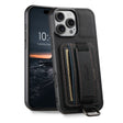 For iPhone 16 Pro Max Suteni H13 Litchi Leather Wrist Strap Wallet Back Phone Case(Black) - iPhone 16 Pro Max Cases by Suteni | Online Shopping South Africa | PMC TechLife | Buy Now Pay Later Mobicred