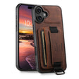 For iPhone 16 Plus Suteni H13 Litchi Leather Wrist Strap Wallet Back Phone Case(Brown) - iPhone 16 Plus Cases by Suteni | Online Shopping South Africa | PMC TechLife | Buy Now Pay Later Mobicred