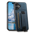 For iPhone 16 Plus Suteni H13 Litchi Leather Wrist Strap Wallet Back Phone Case(Blue) - iPhone 16 Plus Cases by Suteni | Online Shopping South Africa | PMC TechLife | Buy Now Pay Later Mobicred