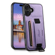 For iPhone 16 Plus Suteni H13 Litchi Leather Wrist Strap Wallet Back Phone Case(Purple) - iPhone 16 Plus Cases by Suteni | Online Shopping South Africa | PMC TechLife | Buy Now Pay Later Mobicred