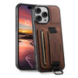 For iPhone 16 Pro Suteni H13 Litchi Leather Wrist Strap Wallet Back Phone Case(Brown) - iPhone 16 Pro Cases by Suteni | Online Shopping South Africa | PMC TechLife | Buy Now Pay Later Mobicred