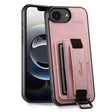 For iPhone 16e Suteni H13 Litchi Leather Wrist Strap Wallet Back Phone Case(Pink) - iPhone 16e Cases by Suteni | Online Shopping South Africa | PMC TechLife | Buy Now Pay Later Mobicred