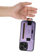 For iPhone 16e Suteni H13 Litchi Leather Wrist Strap Wallet Back Phone Case(Purple)