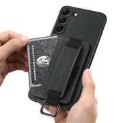 For Samsung Galaxy S24+ 5G Suteni H13 Litchi Leather Wrist Strap Wallet Back Phone Case(Black)