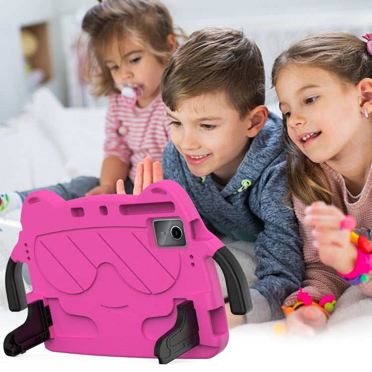 For TCL NxtPader 11 2023 Ice Baby EVA Shockproof Hard PC Tablet Case(Rose Red+Black)