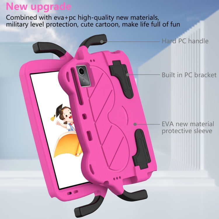 For TCL NxtPader 11 2023 Ice Baby EVA Shockproof Hard PC Tablet Case(Rose Red+Black)