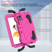 For TCL NxtPader 11 2023 Ice Baby EVA Shockproof Hard PC Tablet Case(Rose Red+Black)