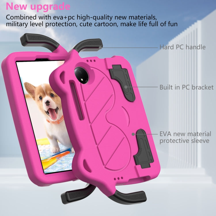 For TCL Tab 8 Gen2 2024 Ice Baby EVA Shockproof Hard PC Tablet Case(Rose Red+Black)