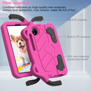 For TCL Tab 8 Gen2 2024 Ice Baby EVA Shockproof Hard PC Tablet Case(Rose Red+Black)