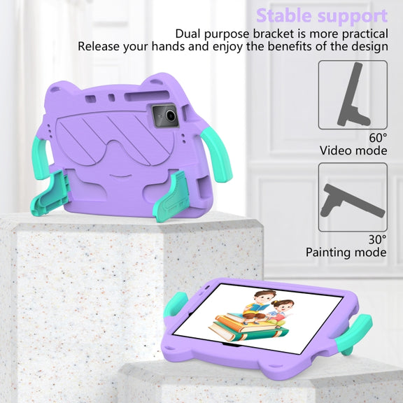 For DOOGEE T30 Pro 11 2023 Ice Baby EVA Shockproof Hard PC Tablet Case(Light Purple+Mint Green)