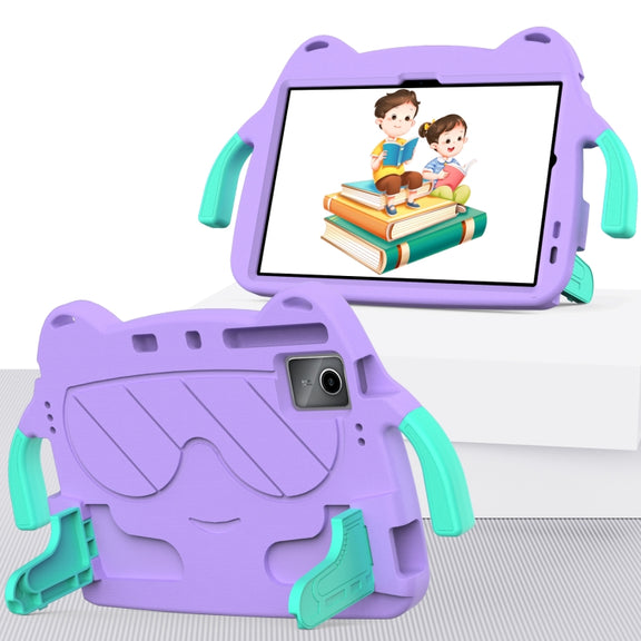 For DOOGEE T30 Pro 11 2023 Ice Baby EVA Shockproof Hard PC Tablet Case(Light Purple+Mint Green)