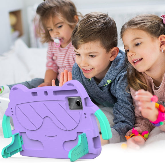 For DOOGEE T30 Pro 11 2023 Ice Baby EVA Shockproof Hard PC Tablet Case(Light Purple+Mint Green)