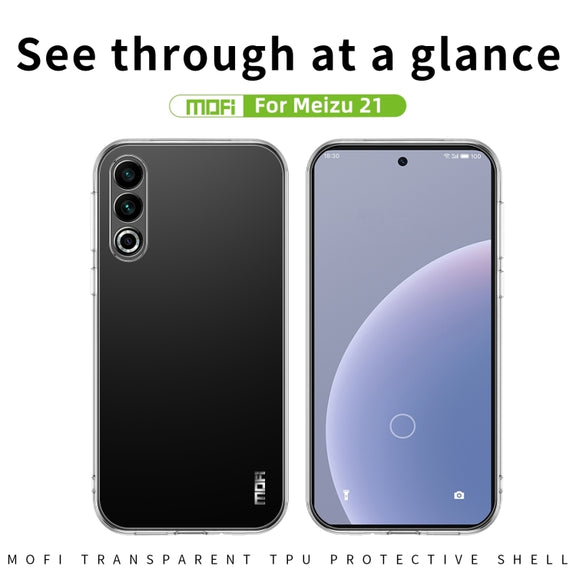 For Meizu 21 MOFI Ming Series Transparent Ultra-thin TPU Phone Case(Transparent)