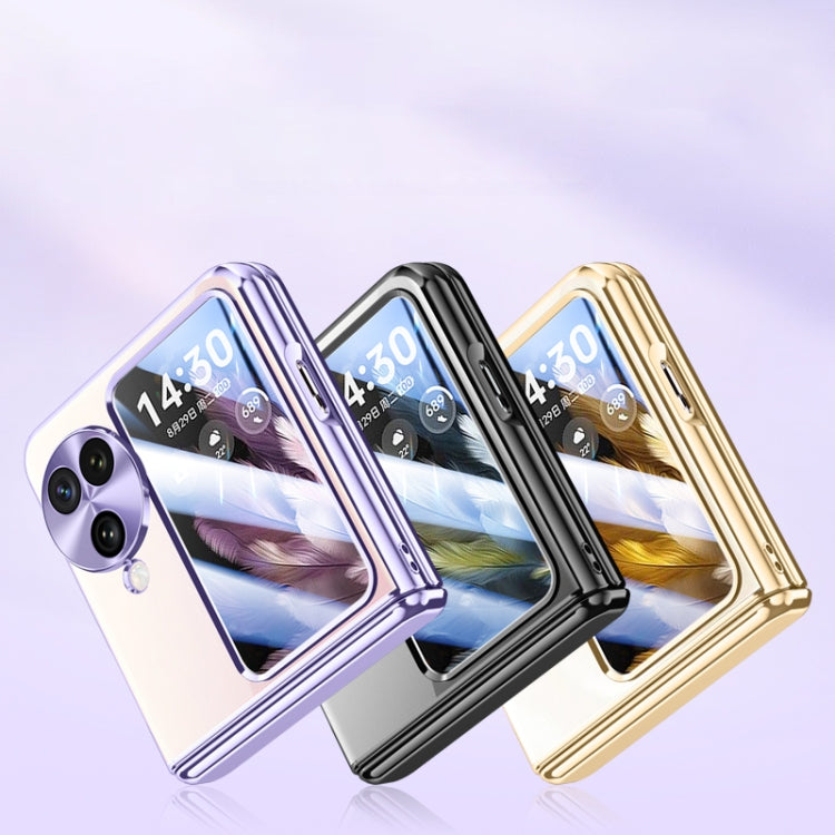For OPPO Find N3 Flip Electroplated Case-film Integral Hinge Shockproof Phone Case(Black)