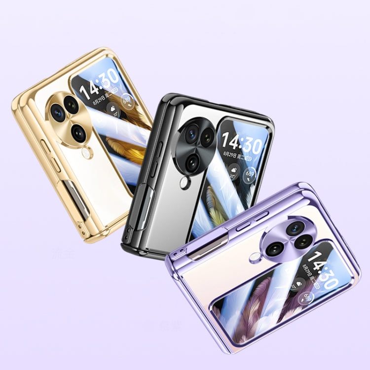 For OPPO Find N3 Flip Electroplated Case-film Integral Hinge Shockproof Phone Case(Black)