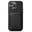 For iPhone 16 Pro Max Suteni H03 Litchi Leather Card Bag Stand Back Phone Case(Black) - free shipping - PMC TechLife - Order now!
