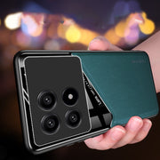 For Xiaomi Redmi K70 All-inclusive Leather Organic Glass Phone Case with Metal Iron Sheet(Green)