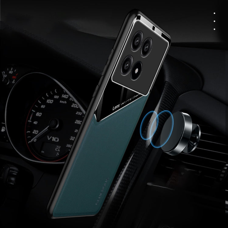 For Xiaomi Redmi K70 All-inclusive Leather Organic Glass Phone Case with Metal Iron Sheet(Black)
