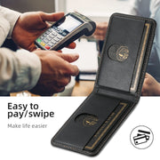 For iPhone 16 Plus Suteni H17 Oil Eax Leather MagSafe Detachable Wallet Phone Case(Black)