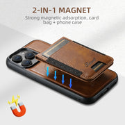 For iPhone 16 Pro Max Suteni H17 Oil Eax Leather MagSafe Detachable Wallet Phone Case(Brown)