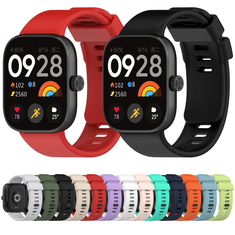 For Redmi Watch 4 Solid Color Silicone Sports Watch Band(Red)