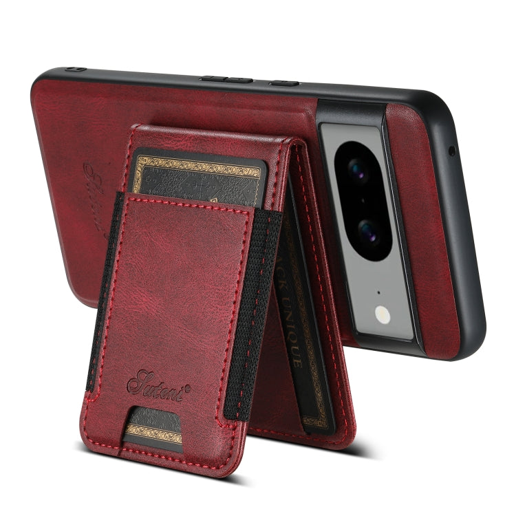 For Google Pixel 8 Pro Suteni H17 Oil Eax Leather Detachable Wallet Phone Case(Red)