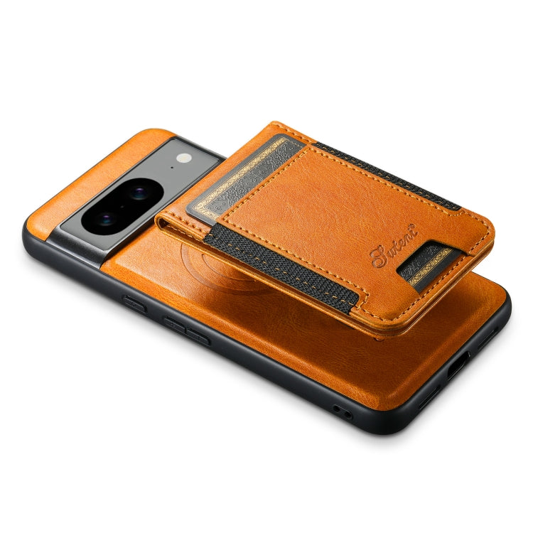 For Google Pixel 8 Pro Suteni H17 Oil Eax Leather Detachable Wallet Phone Case(Khaki)