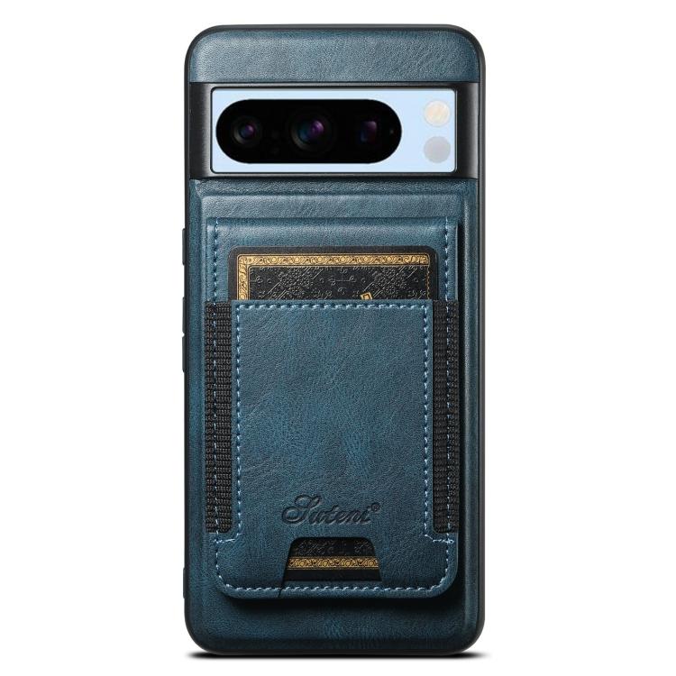 For Google Pixel 8 Pro Suteni H17 Oil Eax Leather Detachable Wallet Phone Case(Blue)