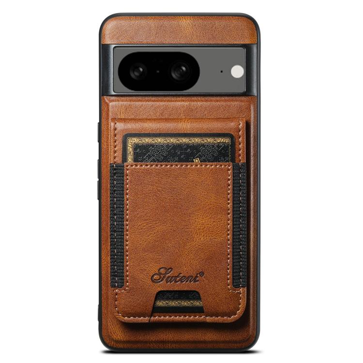 For Google Pixel 8 Suteni H17 Oil Eax Leather Detachable Wallet Phone Case(Brown)