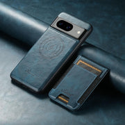 For Google Pixel 8 Suteni H17 Oil Eax Leather Detachable Wallet Phone Case(Blue)