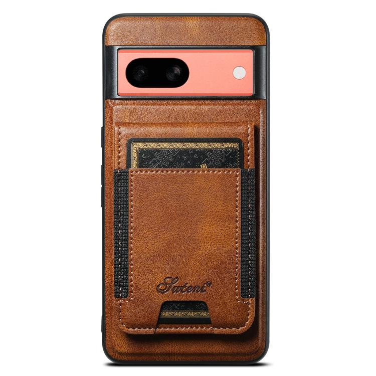 For Google Pixel 7a Suteni H17 Oil Eax Leather Detachable Wallet Phone Case(Brown)