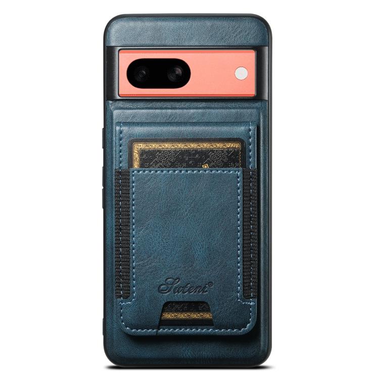 For Google Pixel 7a Suteni H17 Oil Eax Leather Detachable Wallet Phone Case(Blue)