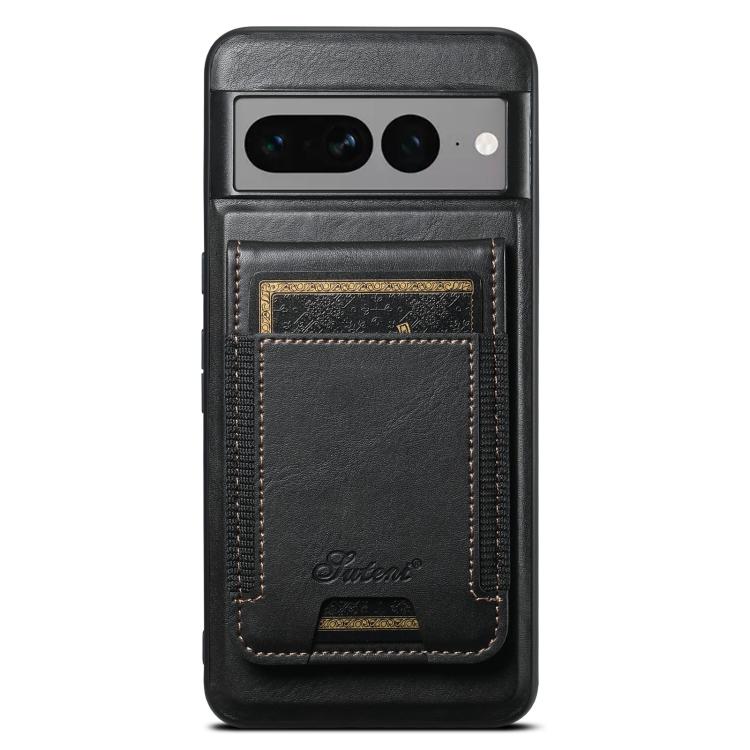 For Google Pixel 7 Pro Suteni H17 Oil Eax Leather Detachable Wallet Phone Case(Black)